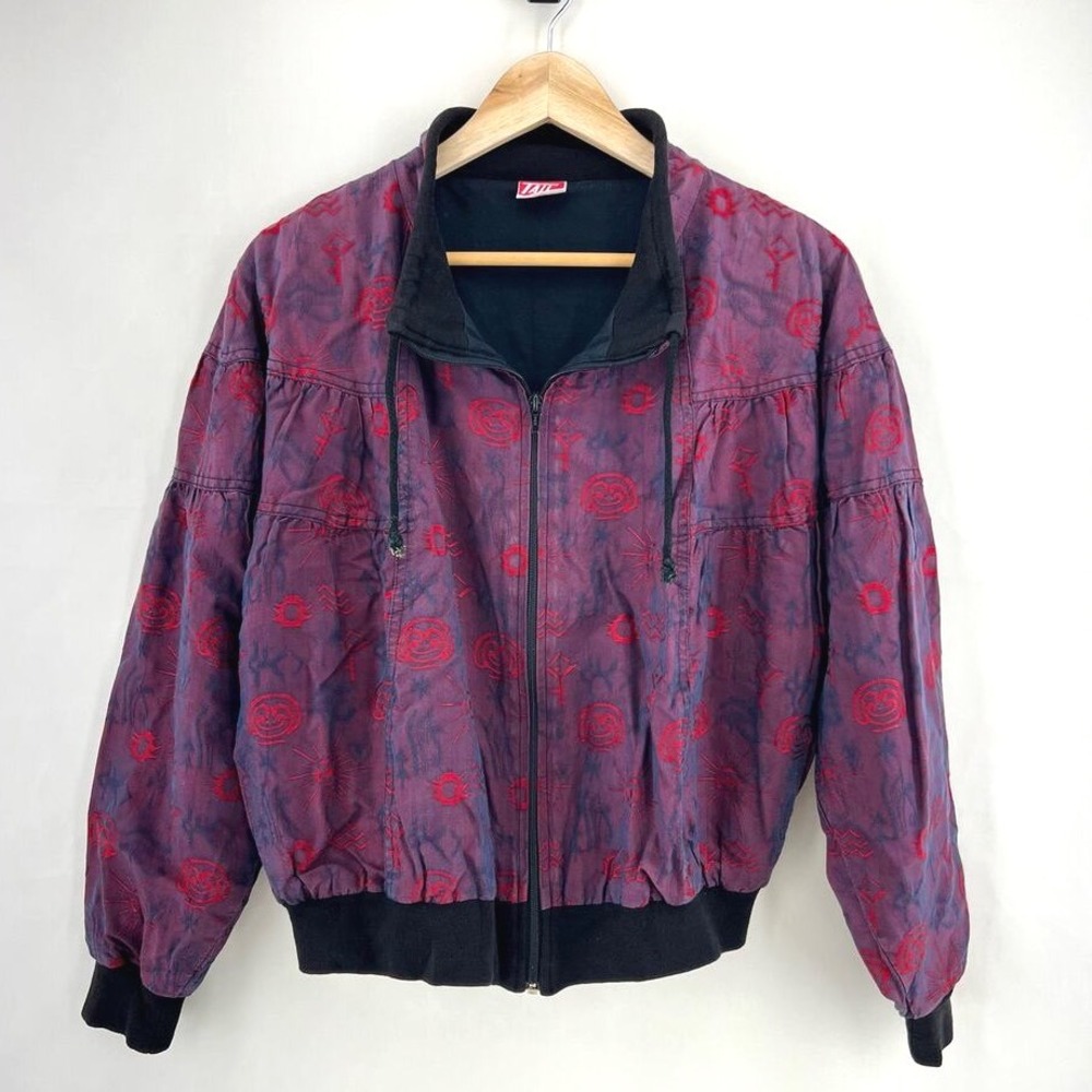 Vintage Tail | 80s‎ 90s Windbreaker Bomber Jacket Purple Red Full Zip Large